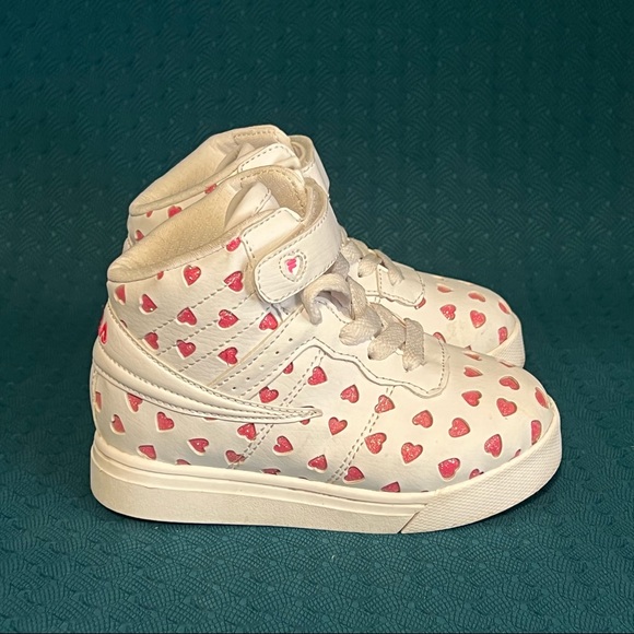 Fila Other - Fila Heart Hightop Shoes Toddler 9 White Red